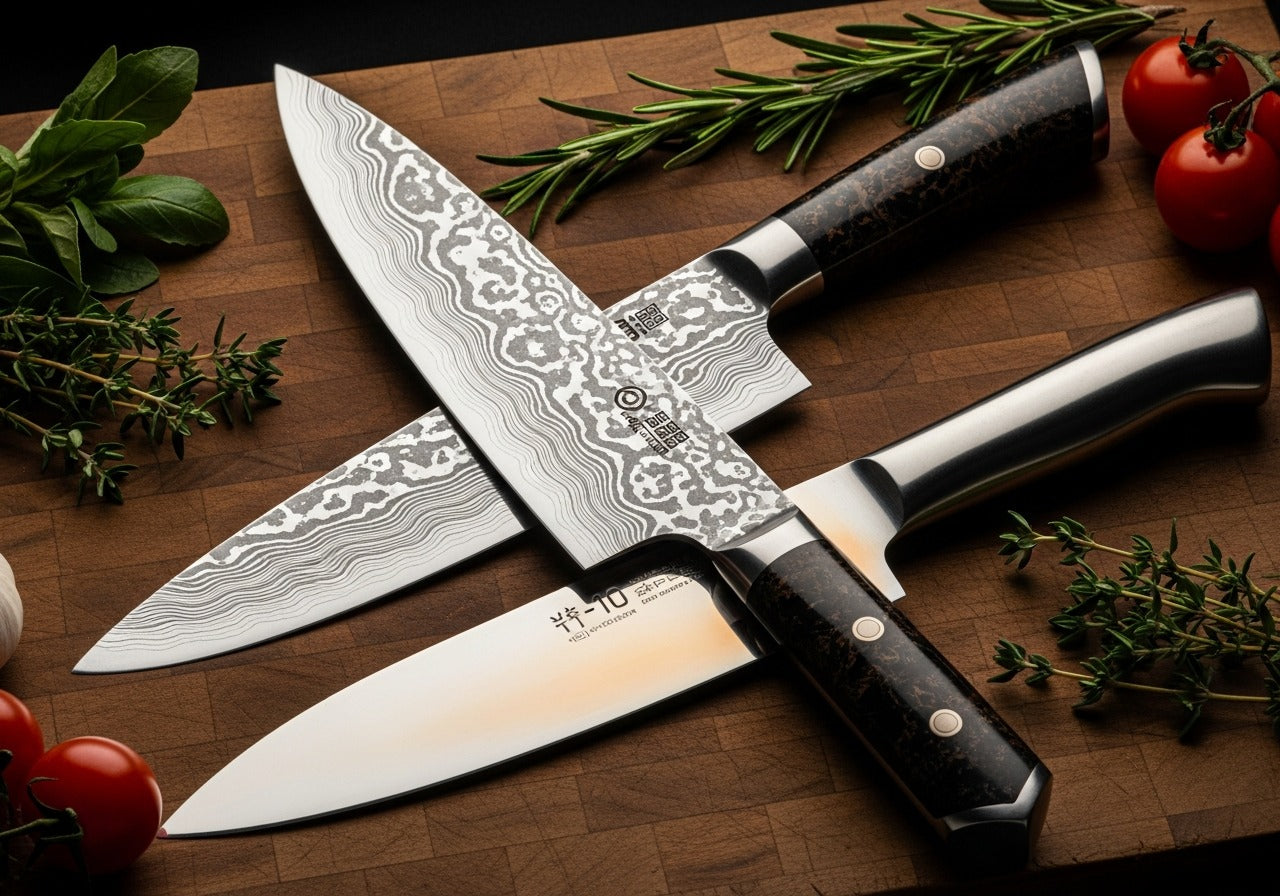 Damascus Vs VG-10 Steel